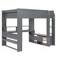 preview thumbnail 3 of 9, Full Size Multi-storage Wood Gaming Loft Bed with Built-in Desk and Charging Station