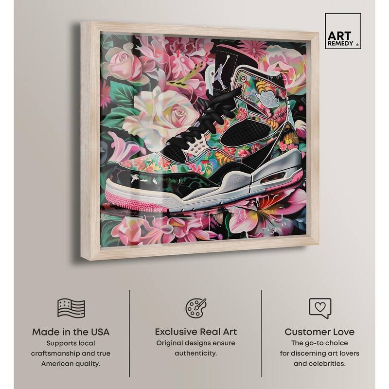 Hidden in Floral Bloom Sneaker Shadowbox by Art Remedy