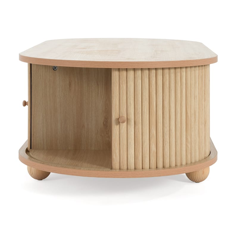 47x23'' Retro Natural Color Storage Coffee Table