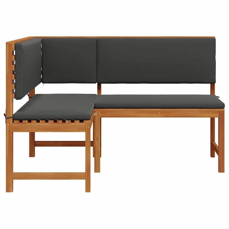 vidaXL Garden Corner Bench Brown 140 x 100 x 91cm Solid Acacia wood - 55.1 x 39.4 x 35.8