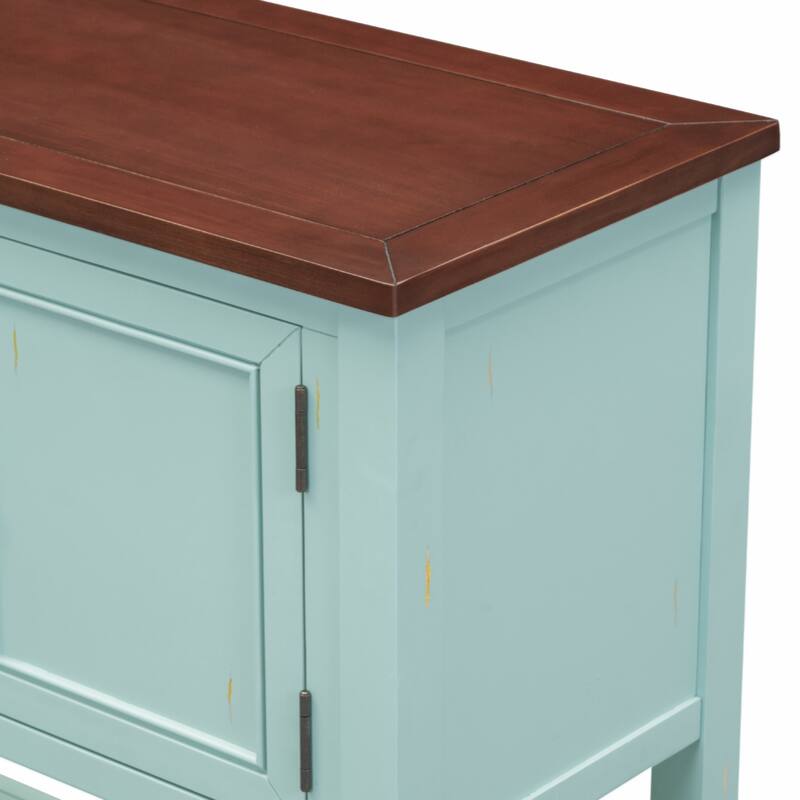 Cambridge Series Ample Storage Vintage Console Table with Four Small Drawers and Bottom Shelf