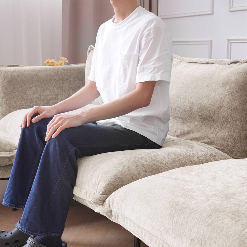 111.02" L-shaped Velvet Sectional Sofa Modern Modular Sofa Deep Seat Upholstered Cloud Couch