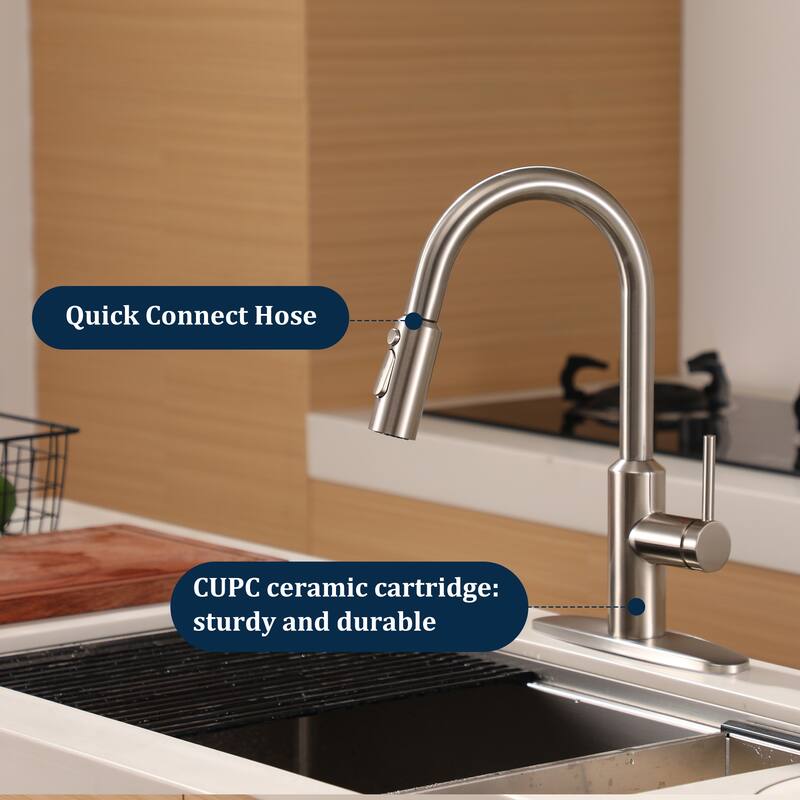 3-Function Single Handle Pull Down Sprayer Kitchen Faucet