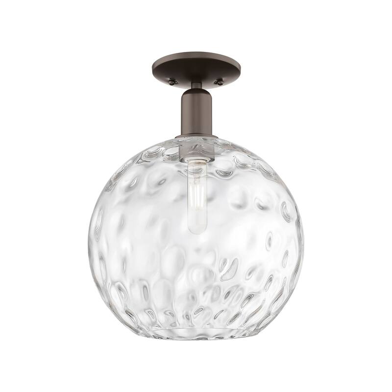 Innovations Lighting Endless Possibilities Arcadia - Athens Water Glass - 1 Light 12" Semi-Flush Mount - Oil Rubbed Bronze