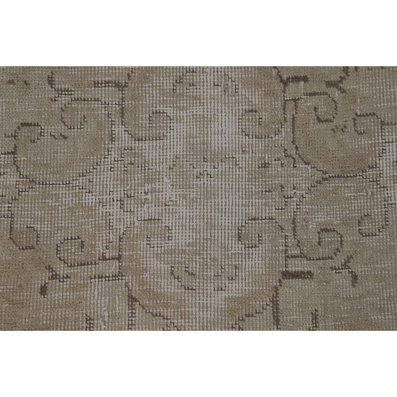 Distressed Tabriz Vintage Persian Rug Bedroom Hand-Knotted Wool Carpet - 9'10" x 12'10"