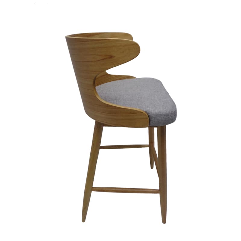 Modern Set of 2 Bar Stools with Backrest, Padded Seats, Solid Wood Frame for Bar Dining Room Living Room and Café
