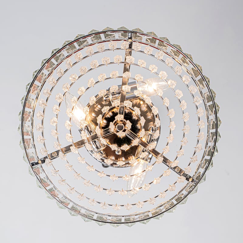 Modern 3-Light Crystal Hallway Flush Mount Ceiling Light Entryway Chandelier - W13.78"