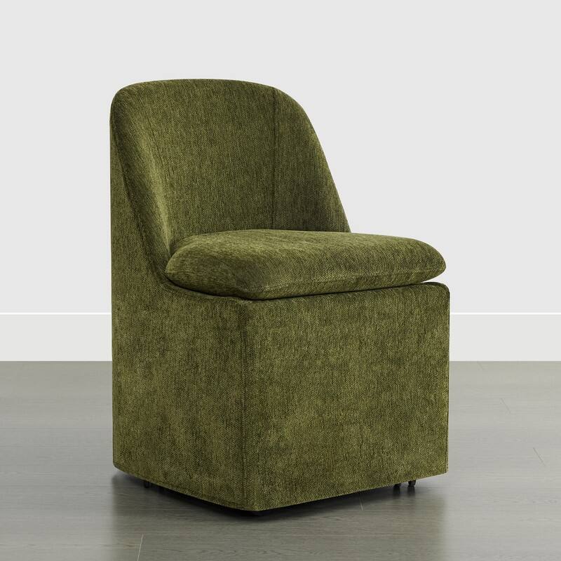 Spruce & Spring Modern Dining Chair with Removable Slipcover and Hidden Casters