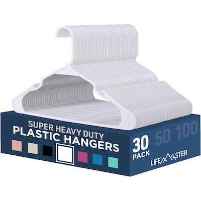 White Plastic Hangers - Lightweight & Durable Coat Hangers