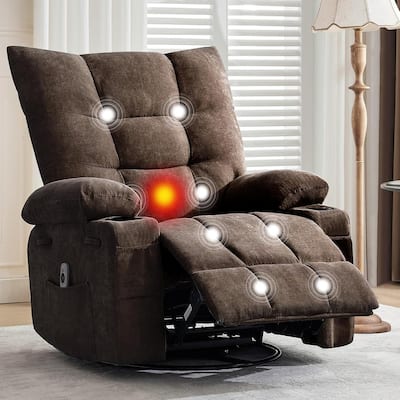 360 Degree Swivel Rocking Single Sofa with Cup Holders