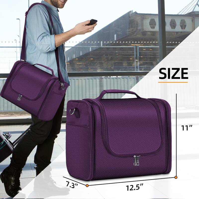 Extra Large Hanging Toiletry Bag for Travel & Daily Use, Water-Resistant Dopp Kit for Makeup, Shaving, Toiletries