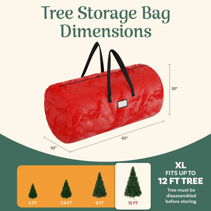 Christmas Tree Storage Bag for 12-Ft Artificial Trees by Elf Stor (Red)