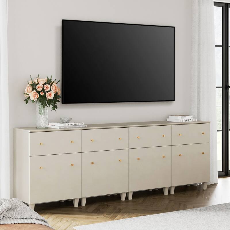 WAMPAT Modern TV Cabinet Stand with Drawers and Door