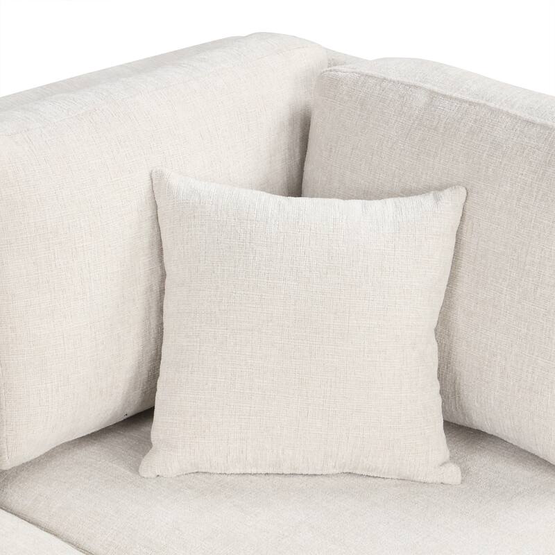 108.6" Chenille U-Shaped Sectional Sofa Bed with USB Ports, Storage Chaise, and 3 Back Pillows