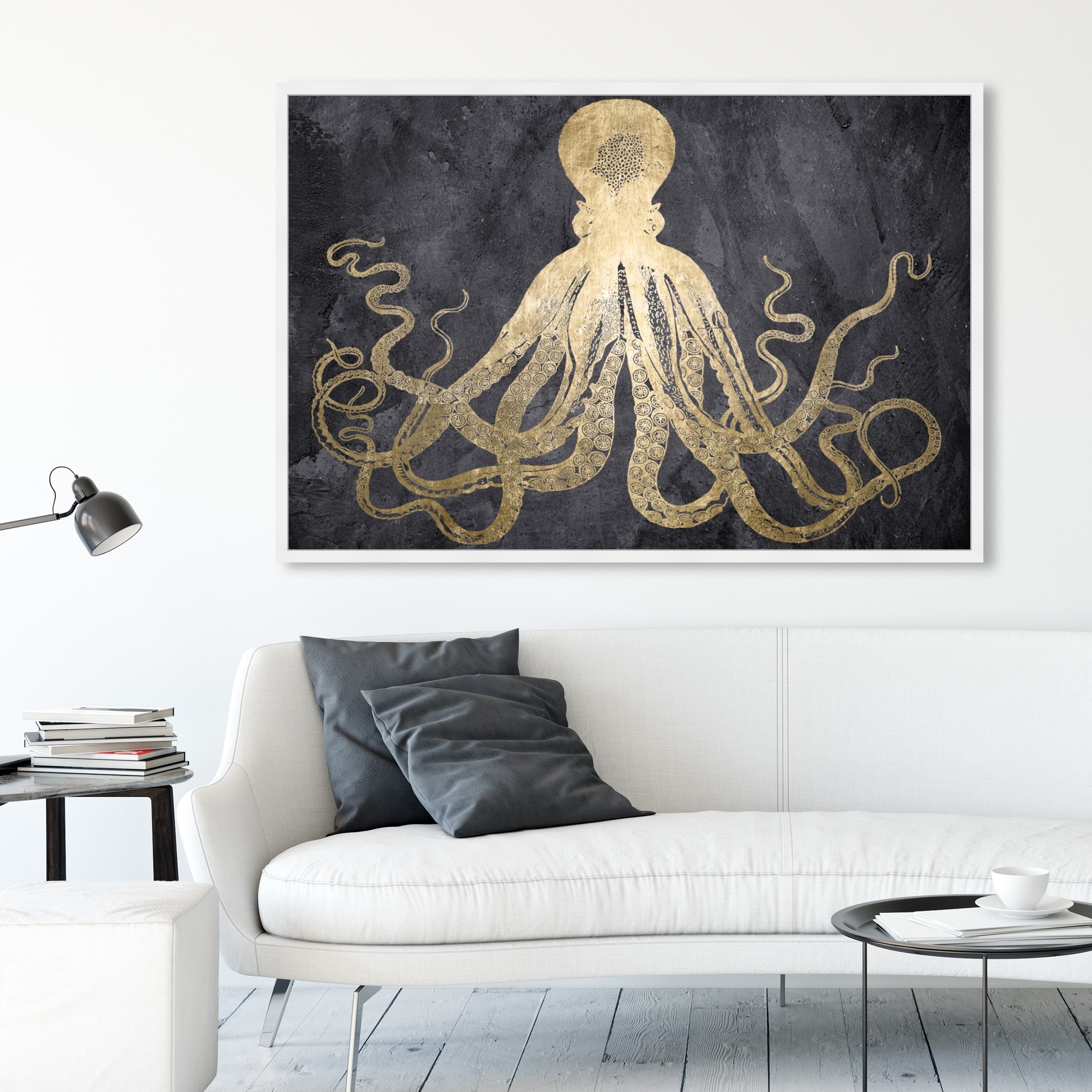 Awesome Octopus Wall Decor Figure Silver Leaf Finish 