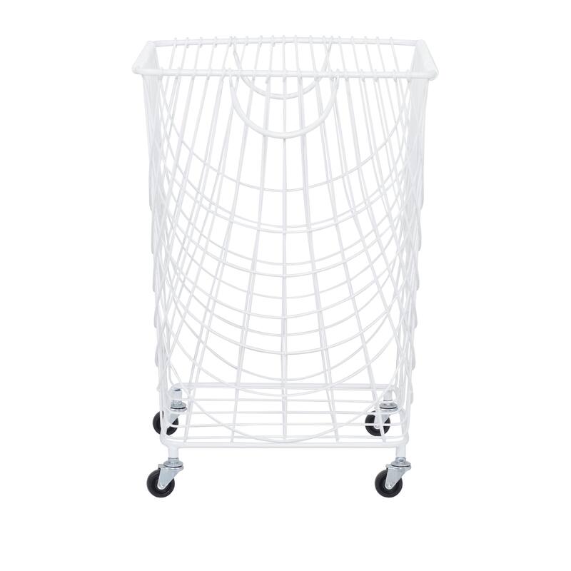 CosmoLiving by Cosmopolitan 26x16 Metal Rolling Storage Basket - 16"L x 16"W x 24"H
