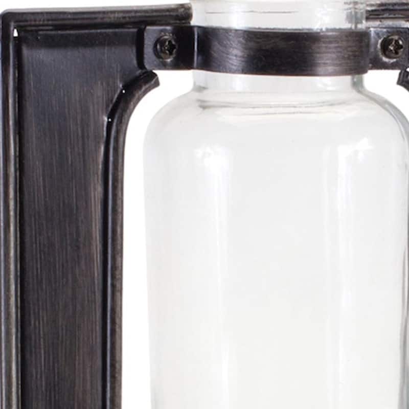 8" Black Metal Round Table Vase - 6.00