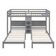 preview thumbnail 9 of 16, Pine Wood Bunk Bed, 4-Shelf Storage, Built-in Ladder, 3 Beds in 1