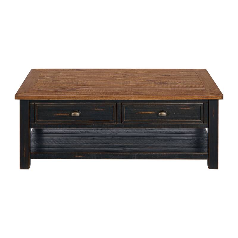 The Gray Barn Downington Solid Wood 2-Drawer Coffee Table