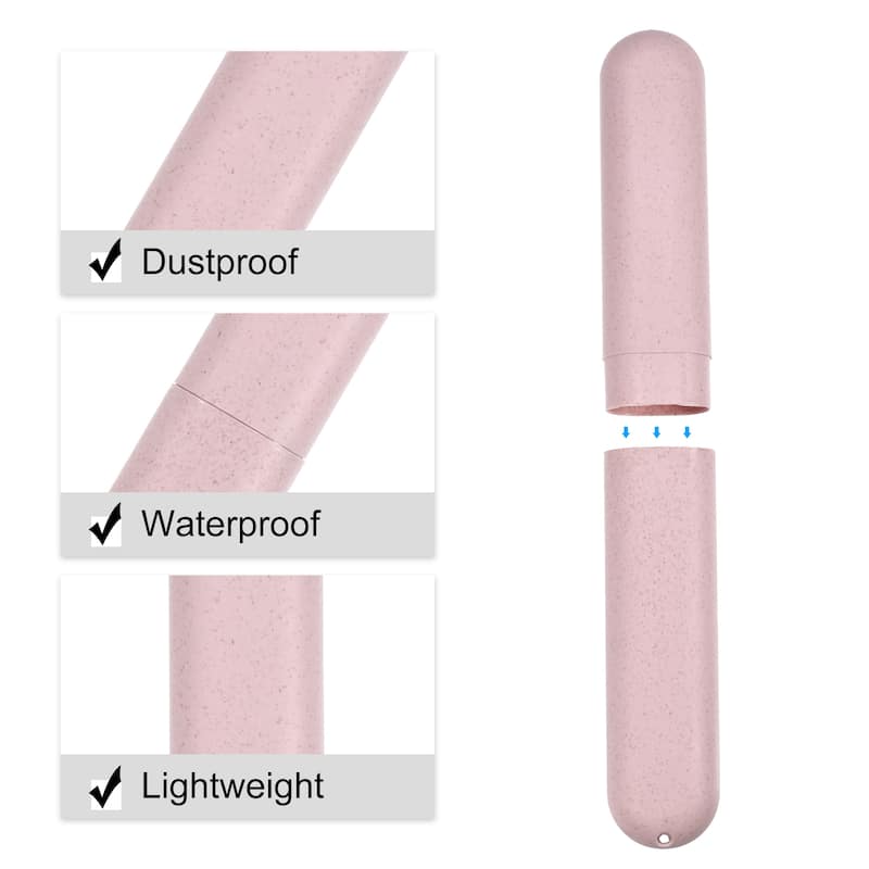 4pcs Toothbrush Holders Case Green Blue Beige Pink 8.07"x1.22"x0.83" - Green Blue Beige Pink