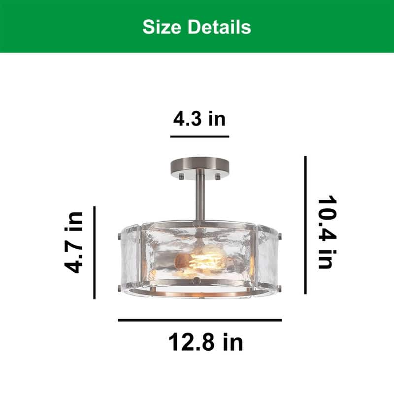 2 Light bulbs light silver light fixture glass, metal ceiling light