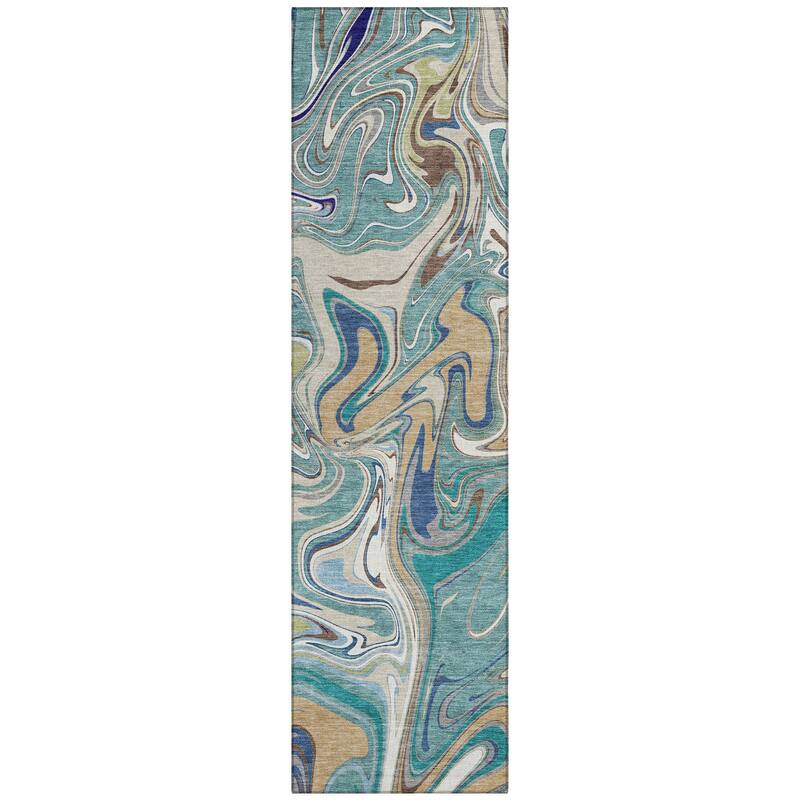 Machine Washable Indoor/ Outdoor Contemproary Fusion Chantille Rug