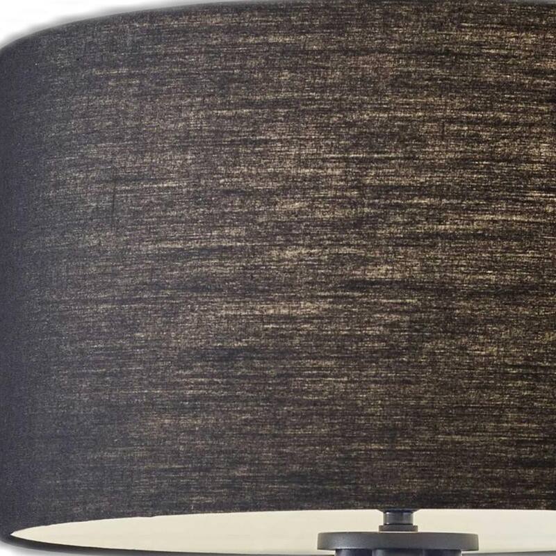 Modern Black Tripod Floor Lamp with Drum Shade 60-Inch Metal Stand for Living Room Decor - 60.25”H x 22”W x 22”D
