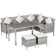 preview thumbnail 2 of 7, Outsunny 5-piece Modern Outdoor Grey PE Wicker Patio Furniture Set