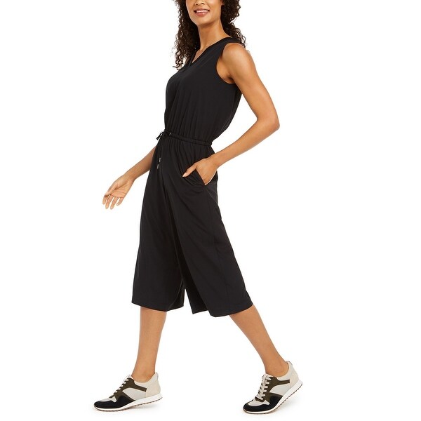 V neck cropped jumpsuit clearance