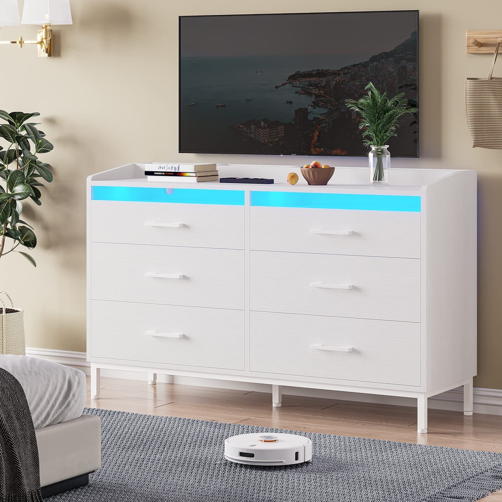 Room and store board white dresser
