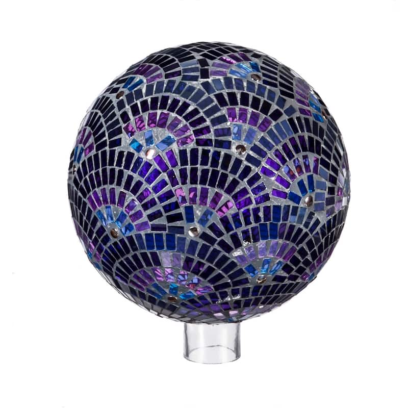 10" Gazing Ball, Mosaic Blooming, Purple