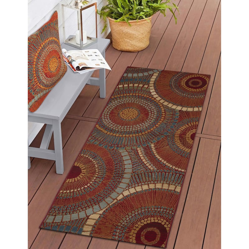 Liora Manne Marina Circles Indoor/Outdoor Pillow