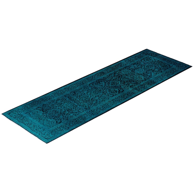 Fine Vibrance One-of-a-Kind Hand-Knotted Runner Rug - Black, 2' 5" x 7' 8" - 2' 5" x 7' 8"