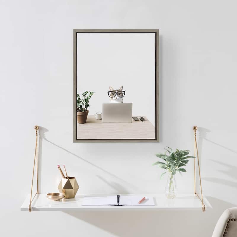 Kate and Laurel Vista Wall Mounted Wooden Desk Shelf