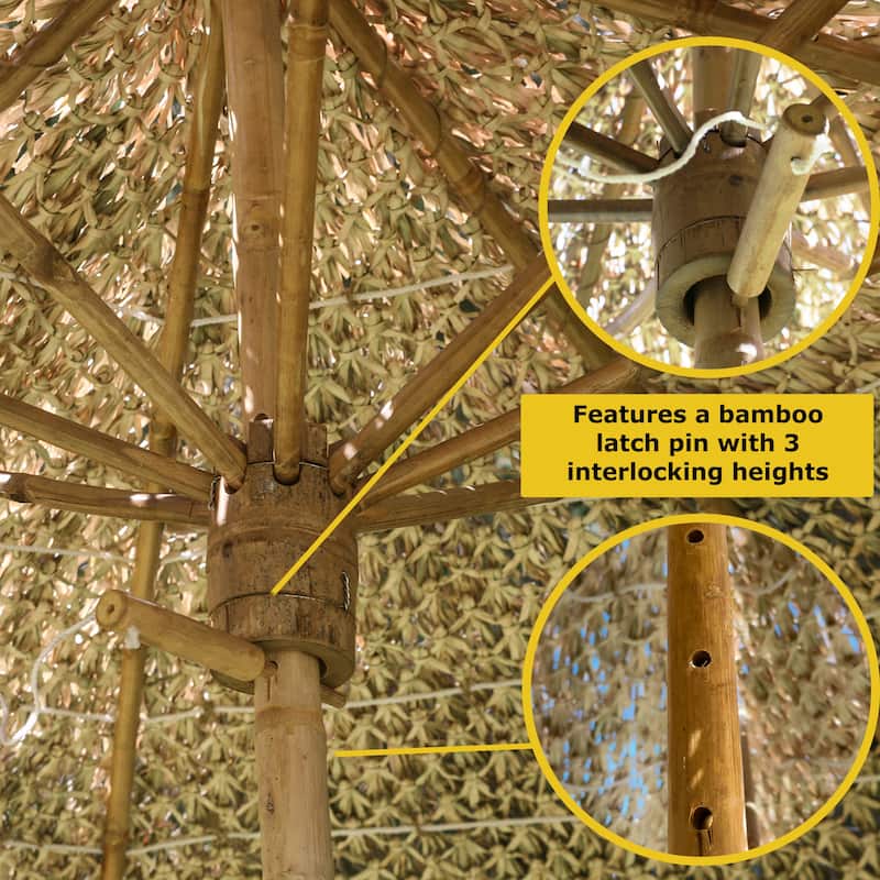 Bamboo Sea Grass Thatch Patio Umbrella For Outdoor Backyard Market Umbrella