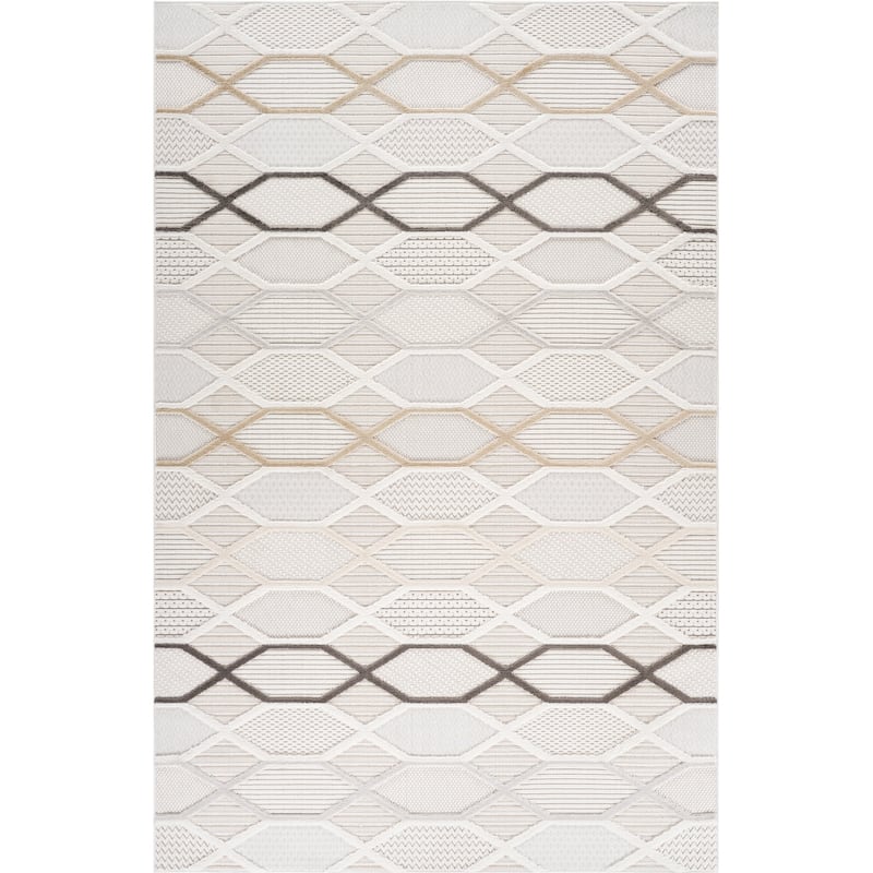 Rug Branch Abstract Geometric Modern Cream Beige Indoor Area Rug