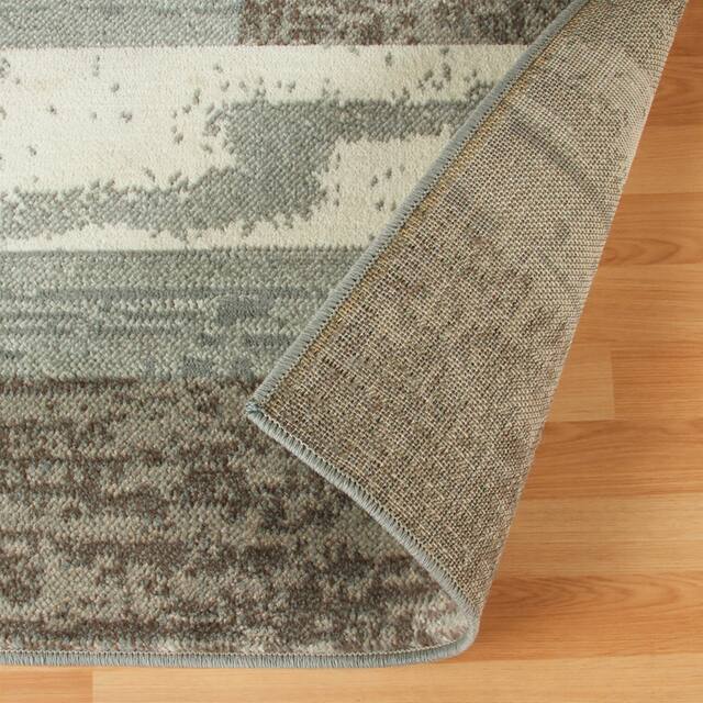 Miranda Haus Geometric Modern Patchwork Polypropylene Indoor Area Rug