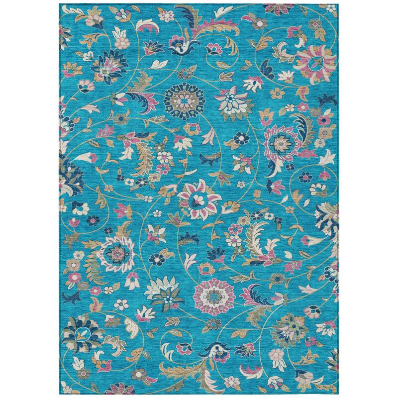 HomeRoots Floral Transitional Rectangle Outdoor Rug