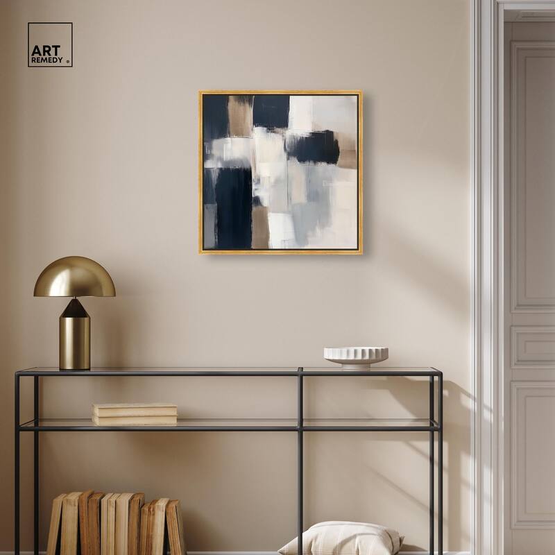 Blue and Tan Abstraction II Canvas by Art Remedy