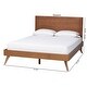 preview thumbnail 29 of 31, Jiro Platform Bed - Mid-Century Modern Wood Bed Frame with Panel Headboard and Angled Legs for Bedroom or Guest Room