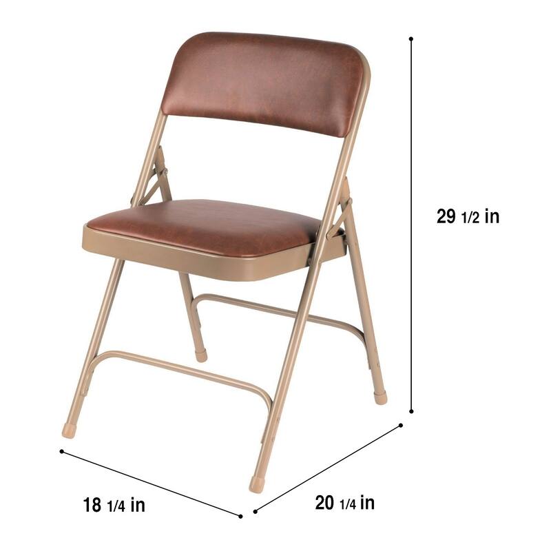 4 Pack Hampden Furnishings Bernadine Collection Vinyl Padded Folding Chair