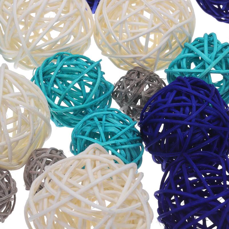 20 Pcs Vase Filler Decorative Balls, 2.4/2/1.6/1.2" Wicker Rattan Decor, Balls Bowl Fillers