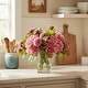 preview thumbnail 2 of 3, Real Touch Hydrangea and Dahlia Arrangement - 16