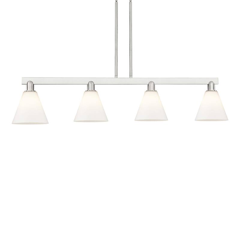 Innovations Lighting 716-4I-11-51 Berkshire Glass Linear Berkshire - Brushed Satin Nickel / Matte White