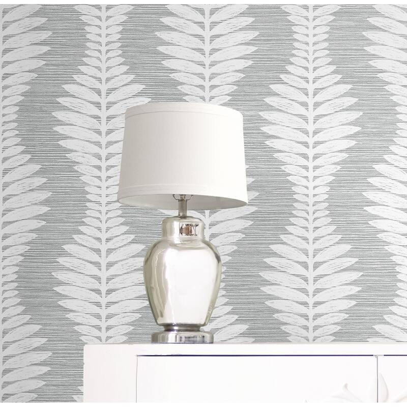 Lillian August Carina Leaf Ogee Embossed Vinyl Unpasted Wallpaper