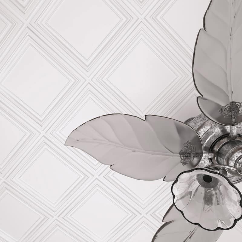 Art3d White PVC Ceiling Tiles, Wall Paneling 12 Pack 24"x24" Cover 48 Sq.Ft.