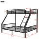 preview thumbnail 6 of 6, Twin XL Over Queen Space-Saving Metal Bunk Bed with Ladder and Slats Support for Adults Teens, Black