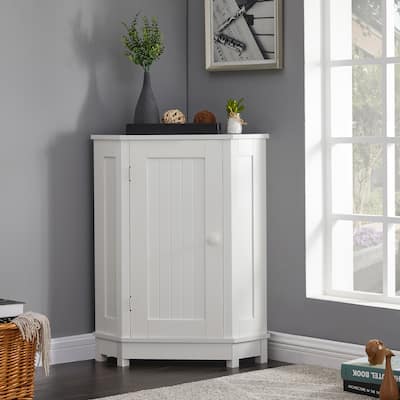 Bathroom Cabinet Triangle Corner Storage Cabinet with Adjustable Shelf