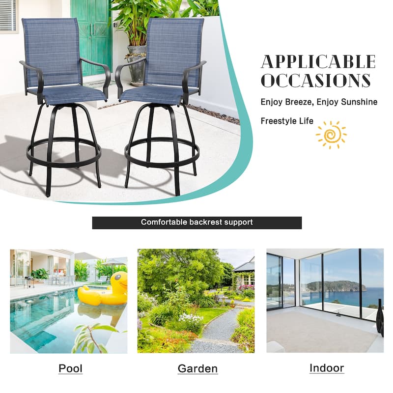 Futzca Patio Swivel Bar Bistro Set or Swivel Bar Stools