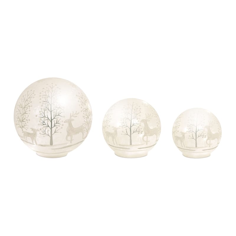 Lighted Glass Globes (Set of 3)